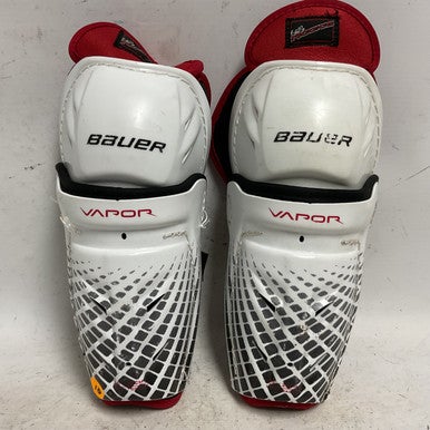 Used Bauer VAPOR LIL ROOKIE Youth Shin Guards White 8 1/2" 11855-S000193186