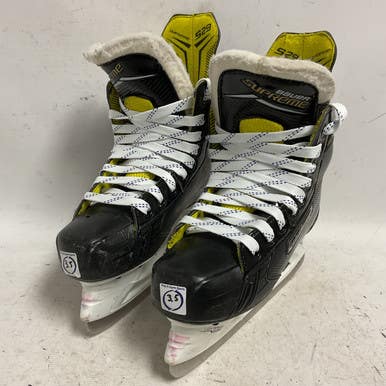 Used Bauer SUPREME S29 Junior Hockey Skate White/Black/Yellow Junior 03.5 11855-S000193184