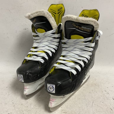 Used Bauer SUPREME S29 Junior Hockey Skate White/Black/Yellow Junior 03.5 11855-S000193184