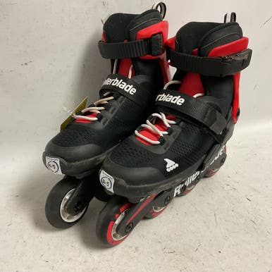 Used Rollerblade MICROBLADE ADJ 2-5 Junior Rec Fitness Skates Black Adjustable 11855-S000193175