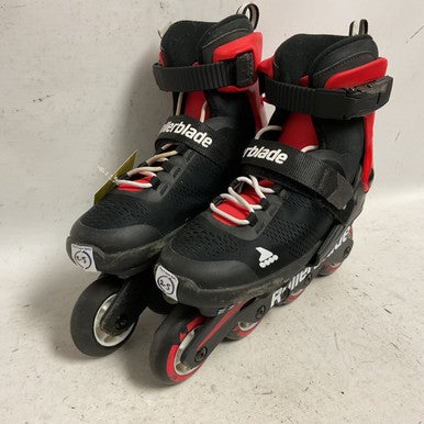 Used Rollerblade MICROBLADE ADJ 2-5 Junior Rec Fitness Skates Black Adjustable 11855-S000193175