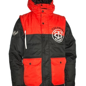 Technine Supa Puff Insulated Snowboard Jacket / Vest Mens Size Small Black Red