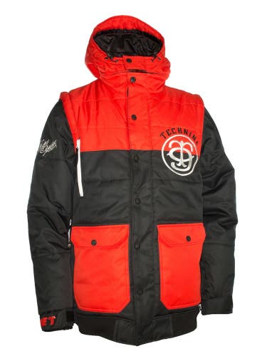 Technine Supa Puff Insulated Snowboard Jacket / Vest Mens Size Small Black Red