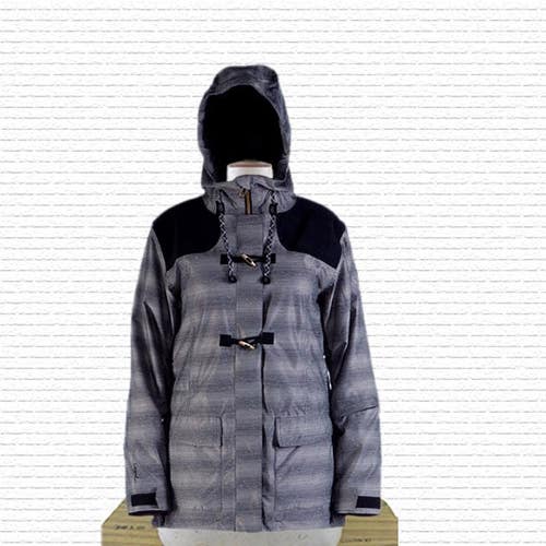 Ride Womens Cappel Thunder Shell Snowboard Jacket Medium Smoke Stripe Print