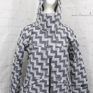 Ride Crown Insulated Snowboard Jacket, Women's Medium, Black / White Weave New