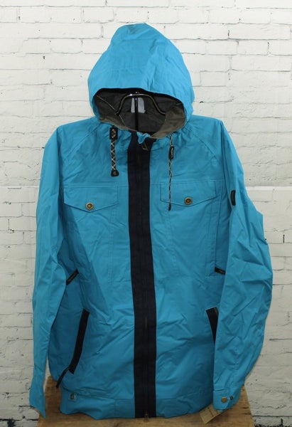 Ride Mens Cappel Riot Shell Snowboard Jacket Large Seaport Blue Dobby New