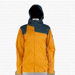 Ride Delridge Cocona Shell Snowboard Jacket Mens Large Golden and Gray Twill New