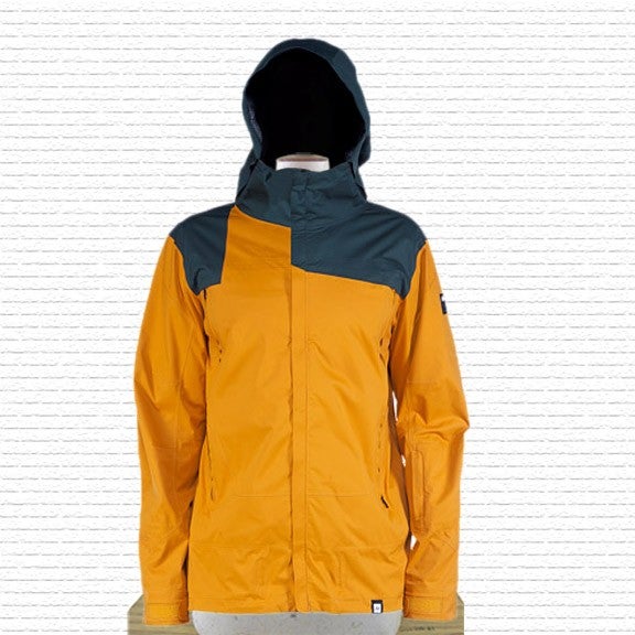 Ride Delridge Cocona Shell Snowboard Jacket Mens Large Golden and Gray Twill New