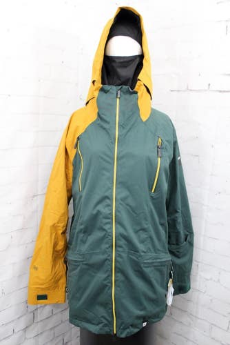 Ride Admiral Snowboard Shell Jacket, Men's Large, Dark Pine / Gold Twill New