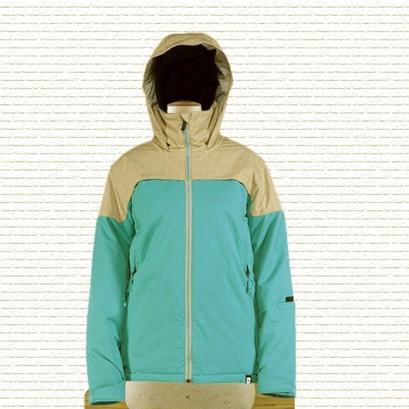 Ride Cedar Insulated Snowboard Jacket Womens Medium Aqua and Tan New