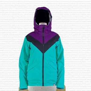 Ride Fremont Insulated Snowboard Jacket Womens Size Medium Aqua Twill New