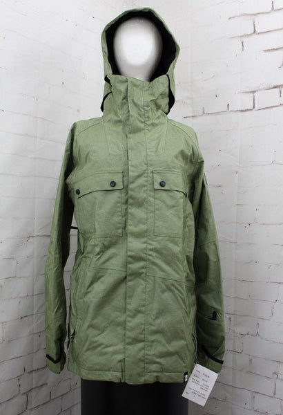 Ride Rainier Snowboard Jacket, Men's Large, Fatigue Olive Jersey Melange