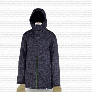 Ride Mens Hawthorne Insulated Snowboard Jacket Large Logo Print Black New