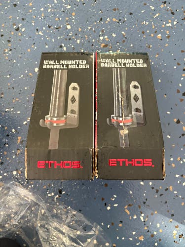 Ethos (New) lot of 2 wall mounted barbell holder
