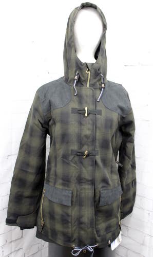 Ride Cappel Thunder Snowboard Jacket, Women's Medium, Ombre Plaid / Green New