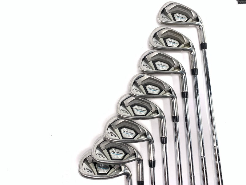 Callaway Rogue Iron Set 4-PW+GW KBS Tour-V Stiff Steel Mens RH