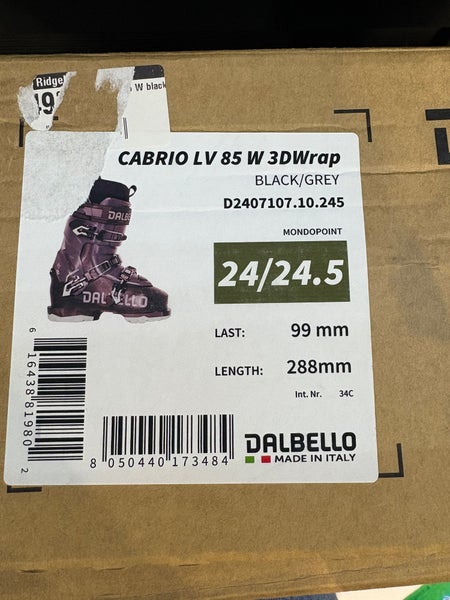 New 2023 Dalbello Cabrio LV 85 W ski boots; Size: 24.5