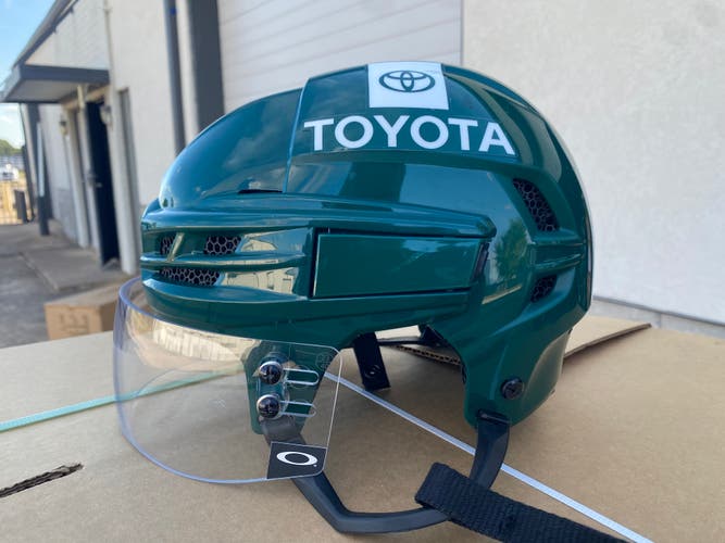 CCM SUPER TACKS X Pro Stock Hockey Helmet Green Small Visor Combo 7332