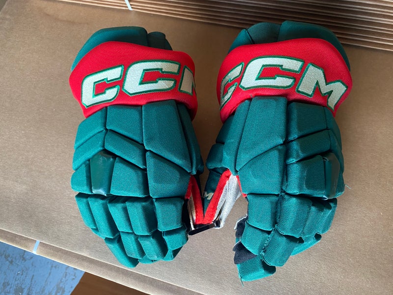CCM HGTK Tacks Pro Stock 14” Hockey Gloves Wild Green 4576
