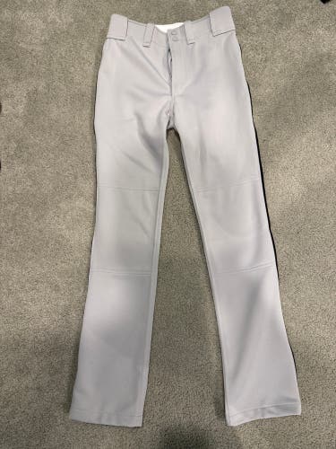Mizuno Youth Premier Pro Piped G2 Baseball Pants - Grey-Black - Youth XL