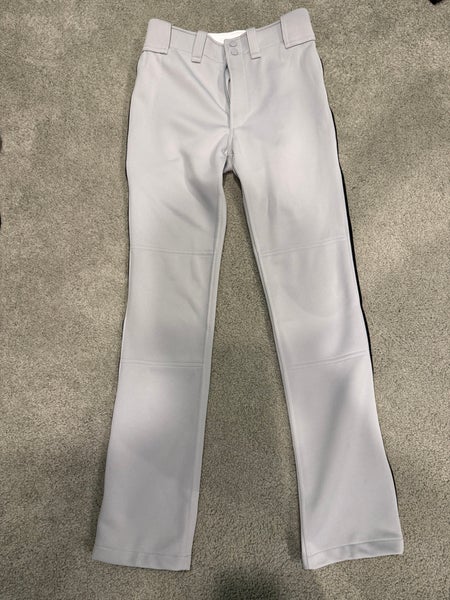 Mizuno Youth Premier Pro Piped G2 Baseball Pants - Grey-Black - Youth XL