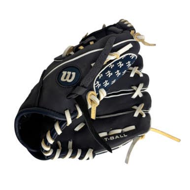 Used Wilson T-BALL NYY BB/SB Glove T-ball Navy Blue 10" 11406-S000106982