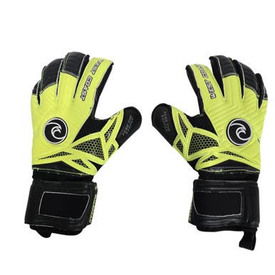 Used GOALIE GLOVES Soccer Goalie Gloves Optic Yellow 10 11406-S000106212