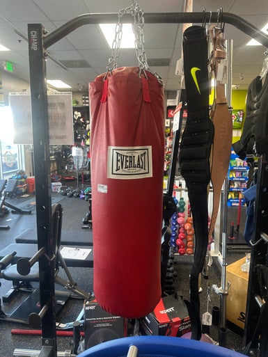 Used Everlast HEAVY PUNCHING BAG Boxing Heavy Bag Red 40 lb 11849-S000032912