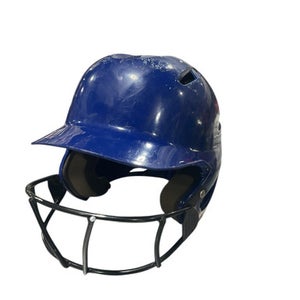 Used Demarini BLUE HELMET Batting Helmet w/Mask Navy Blue One Size 11834-S000042080