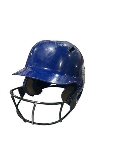 Used Demarini BLUE HELMET Batting Helmet w/Mask Navy Blue One Size 11834-S000042080