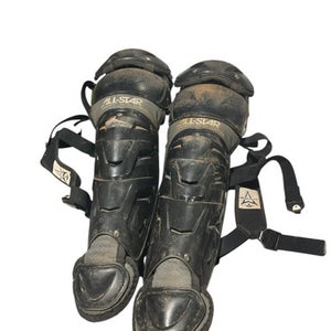 Used All Star ALLSTAR BLK CATCHER SHIN GUARDS Catchers Leg Guards Black Adult 11834-S000042076