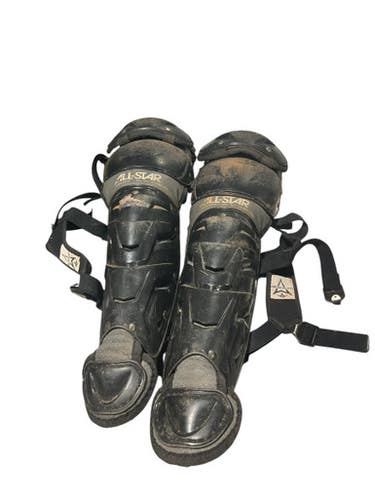 Used All Star ALLSTAR BLK CATCHER SHIN GUARDS Catchers Leg Guards Black Adult 11834-S000042076