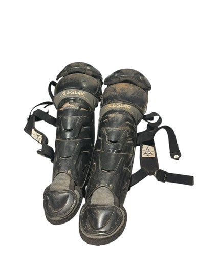 Used All Star ALLSTAR BLK CATCHER SHIN GUARDS Catchers Leg Guards Black Adult 11834-S000042076