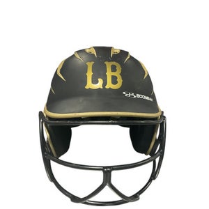 Used BoomBah BLK/GLD Batting Helmet w/Mask Black One Size 11834-S000042040