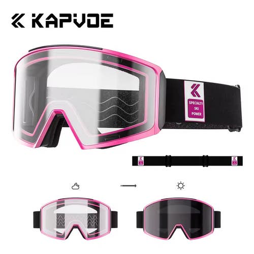 KAPVOE Photochromic Scratch Resistant Goggles Unisex MSRP $120 with HARD CASE