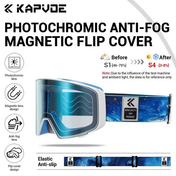 KAPVOE Photochromic Scratch Resistant Goggles Unisex MSRP $120 with HARD CASE