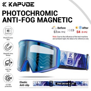 KAPVOE Photochromic Scratch Resistant Goggles Unisex MSRP $120 with HARD CASE