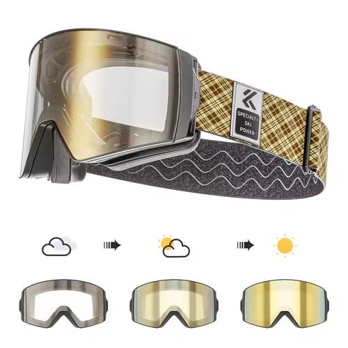 KAPVOE Photochromic Scratch Resistant Goggles Unisex MSRP $120 with HARD CASE