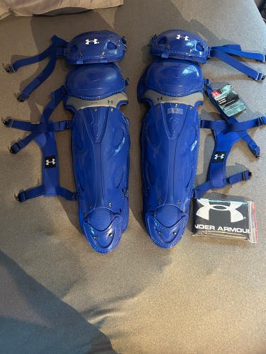 Under Armour Converge II Pro Baseball Catcher's Leg Guards Set Blue UALG4-AP NEW
