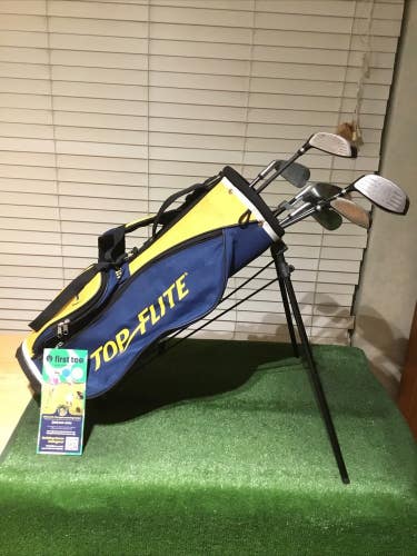 Top Flite XLj Juniors Set (D, 5W, 5H, 5/6i, 7i, SW, Putter) Graphite & Stand Bag
