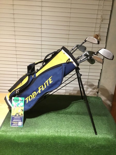 Top Flite XLj Juniors Set (D, 5W, 5H, 5/6i, 7i, SW, Putter) Graphite & Stand Bag