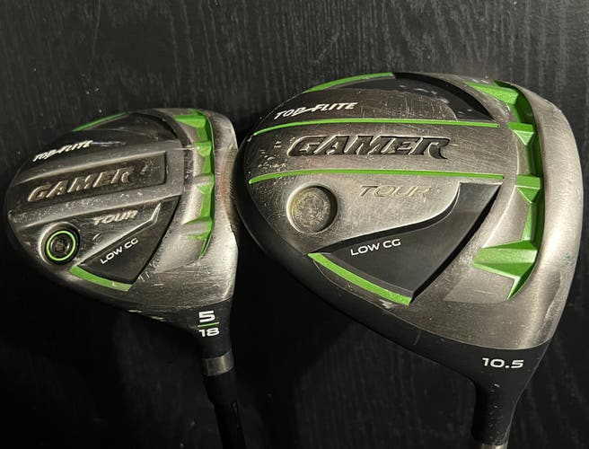 Top Flite Gamer Tour Low CG Wood Set D 10.5° & 5W 18° Stiff Flex Stock Grips
