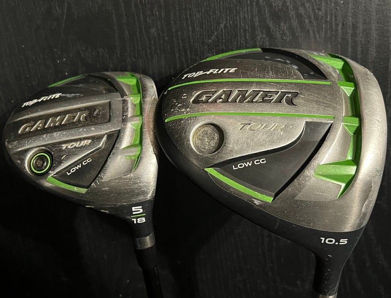 Top Flite Gamer Tour Low CG Wood Set D 10.5° & 5W 18° Stiff Flex Stock Grips
