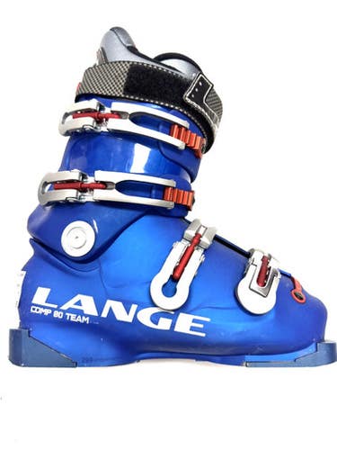 Used Lange COMP 80 TEAM Boys DH Ski Boot Royal Blue 255 MP - M07.5 - W08.5 11860-S000299871