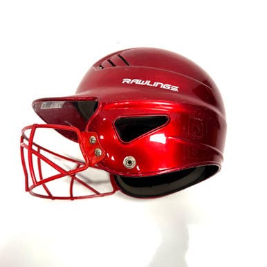 Used Rawlings 6 1/2- 7 1/2 Batting Helmet w/Mask Red One Size 11860-S000299898