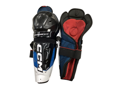 Used CCM NEXT Senior Shin Guards Black And Navy Blue 14" 11613-S000170400