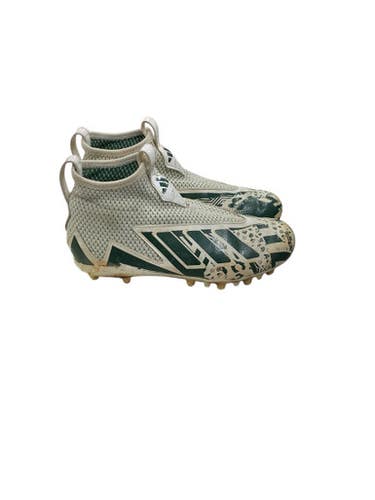 Used Adidas LAX Cleats Boys White And Green Junior 02.5 11347-S000257862