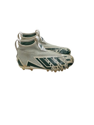 Used Adidas LAX Cleats Boys White And Green Junior 02 11347-S000257861