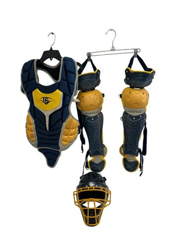 Used Louisville Slugger Series 5 Intermediate Navy/Yellow Catchers Set 11692-S000143173