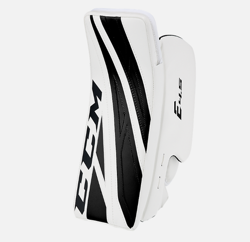 New CCM White/Black E Flex 4.5 Goalie Blocker | Full Right | Senior | #191520269524